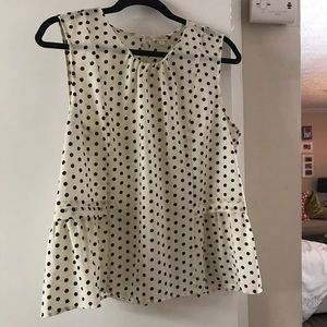 J Crew Polka Dot Peplum Blouse